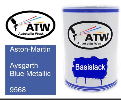 Aston-Martin, Aysgarth Blue Metallic, 9568: 500ml Lackdose, von ATW Autoteile West.